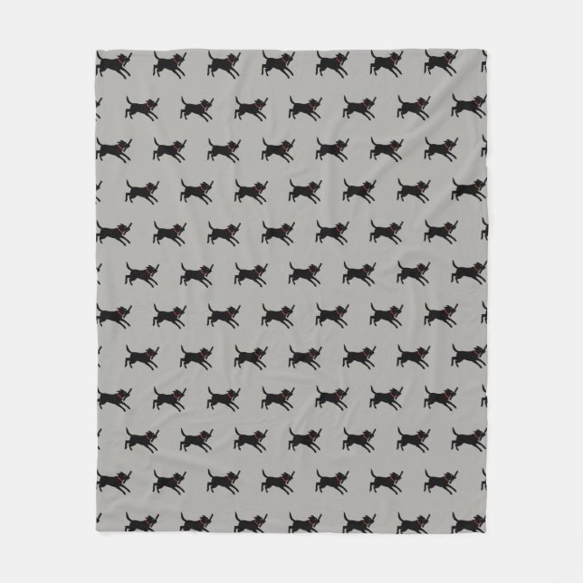 Couverture Polaire Motif noir de labrador retriever (Devant)