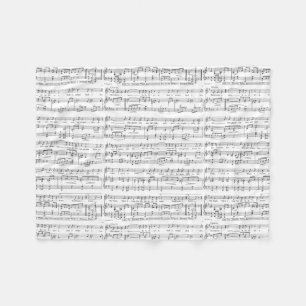 Couverture Polaire Motif noir et blanc de musique de feuille