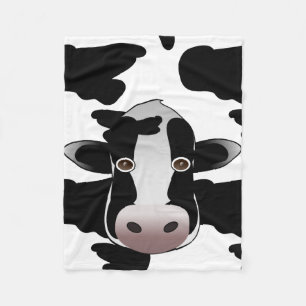 Couverture Polaire Motif noir et blanc d'impression de vache