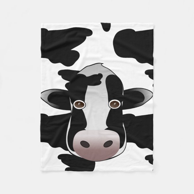 Couverture Polaire Motif noir et blanc d'impression de vache (Devant)