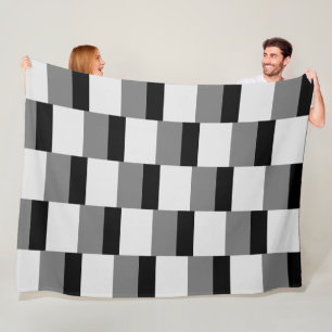 Couverture Polaire Motif noir et gris simple