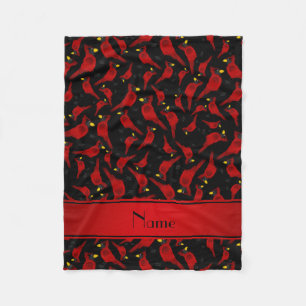 Couverture Polaire Motif noir nommé personnalisé de cardinaux
