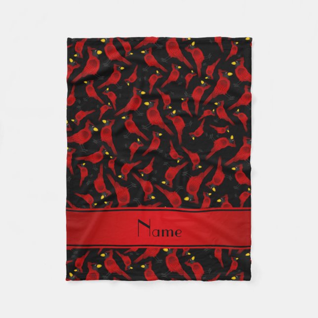 Couverture Polaire Motif noir nommé personnalisé de cardinaux (Devant)