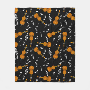 Couverture Polaire Motif Notes de musique Cello