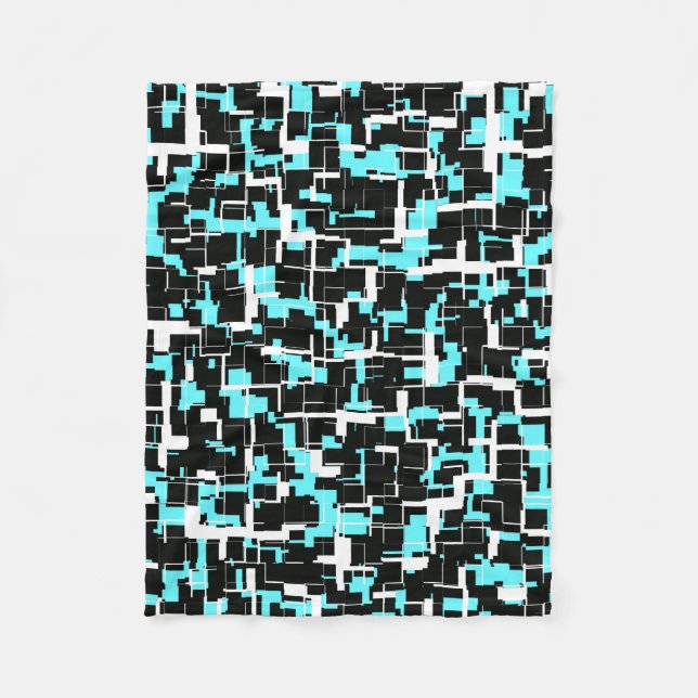 Couverture Polaire Motif numérique Camo noir blanc (Devant)