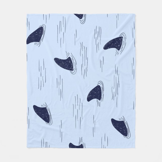 Couverture Polaire Motif Océan fin requin (Devant)