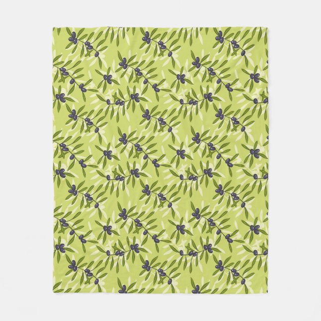 Couverture Polaire Motif olive (Devant)