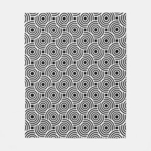 Couverture Polaire Motif Op Art Araignée de cercle blanc noir