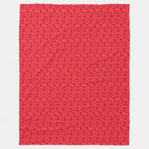 Couverture Polaire Motif optique Coeurs rouges