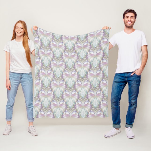 Couverture Polaire Motif Oracle Owl Pastel Purple (En situation)