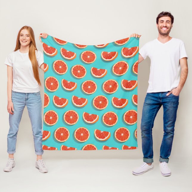 Couverture Polaire Motif orange juteux doux (En situation)