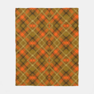 Couverture Polaire Motif orange vert moderne Tartan Plaid Check