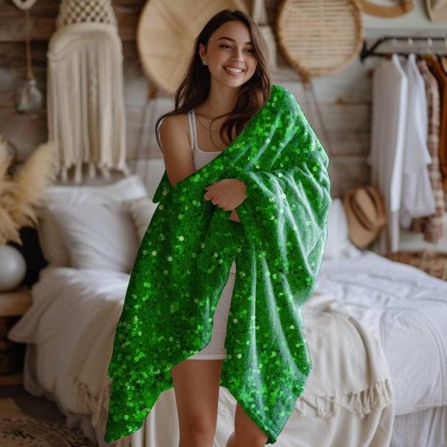 Couverture Polaire Motif pailleté faux vert scintillant  (Créateur téléchargé)