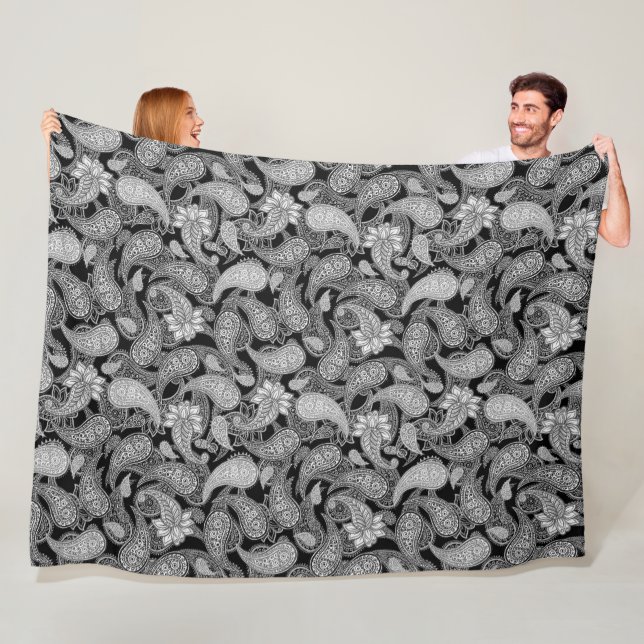 Couverture Polaire Motif Paisley  (En situation)