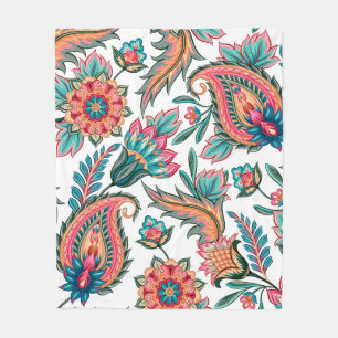 Couverture Polaire Motif paisley orientale traditionnelle sans coutur