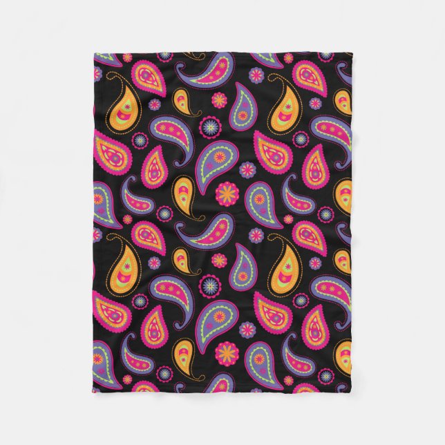 Couverture Polaire Motif Paisley sans couture Coloré (Devant)