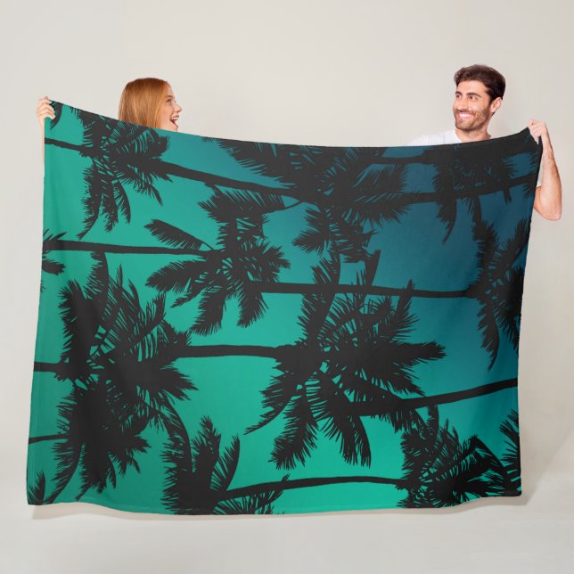 Couverture Polaire Motif Palm Tree (En situation)