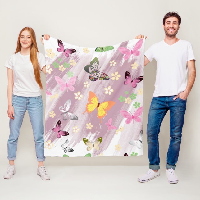 Couverture Polaire Motif papillon 7 (En situation)