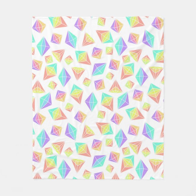 Couverture Polaire Motif Pastel Rainbow Crystals (Devant)