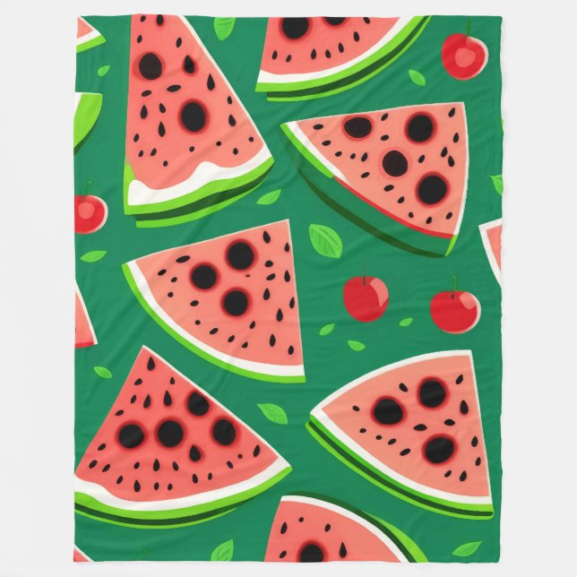 Couverture Polaire Motif Pastèque (Devant)