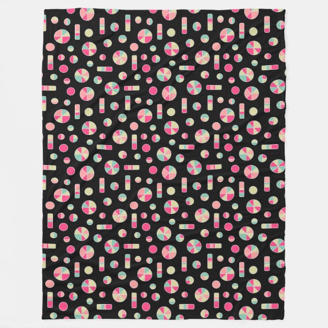 Couverture Polaire Motif Pi Circles and Bars 271019v1 - Noir (Devant)