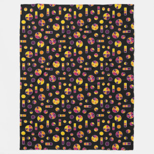 Couverture Polaire Motif Pi Circles and Bars 271019v2 - Noir