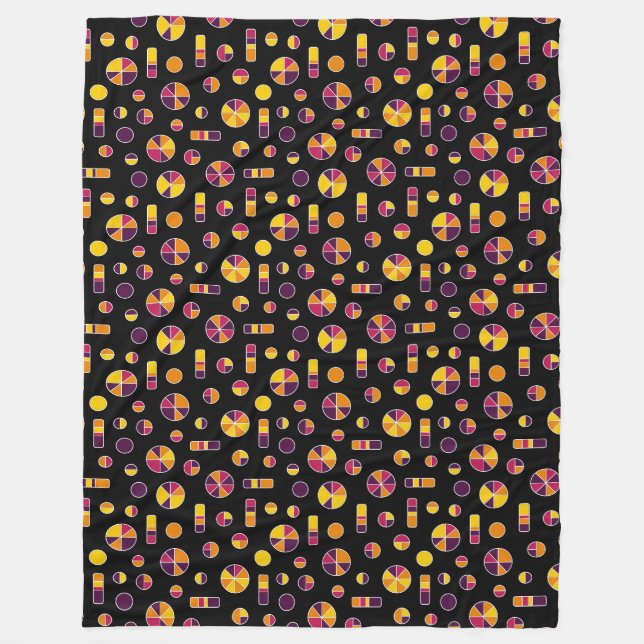 Couverture Polaire Motif Pi Circles and Bars 271019v2 - Noir (Devant)