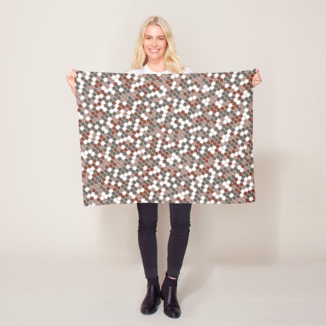 Couverture Polaire Motif points rétro modernes (En situation)