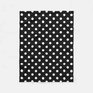 Couverture Polaire Motif Pois Blanc Noir et blanc