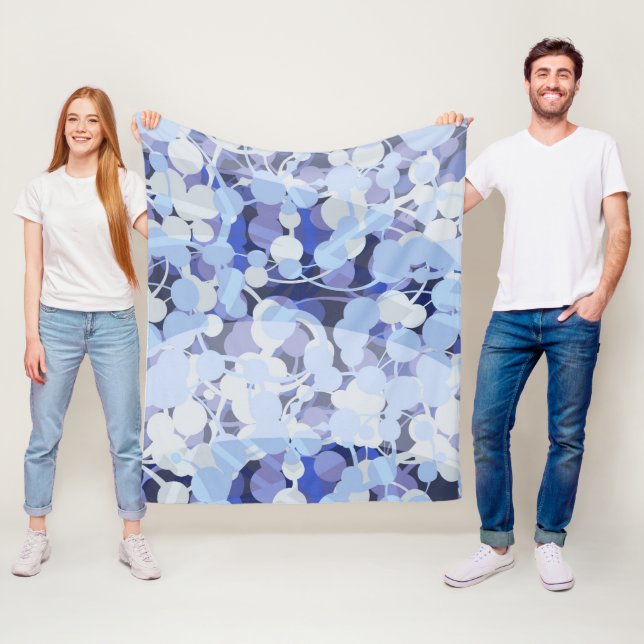 Couverture Polaire Motif pourpre de microbe (En situation)
