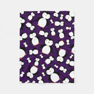 Couverture Polaire Motif pourpre mignon de pingouin