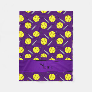 Couverture Polaire Motif pourpre nommé personnalisé du base-ball