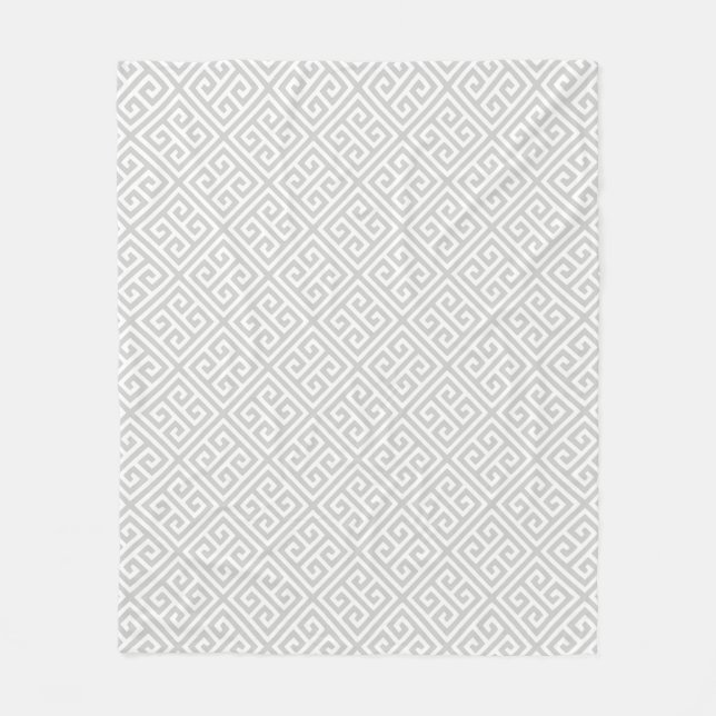 Couverture Polaire Motif principal grec gris-clair (Devant)