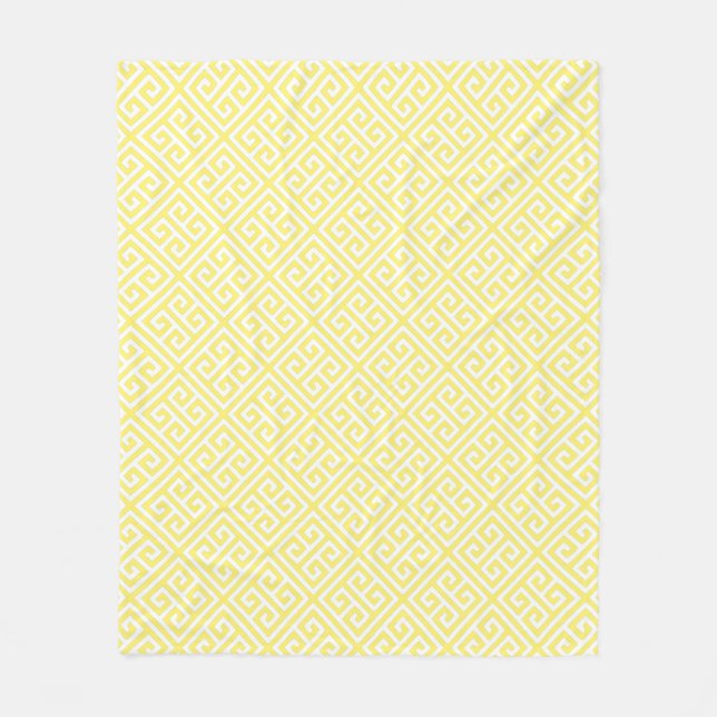 Couverture Polaire Motif principal grec jaune-clair (Devant)