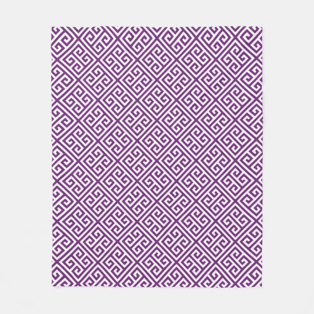 Couverture Polaire Motif principal grec pourpre de raisin (Devant)