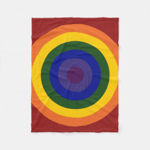 Couverture Polaire Motif Rainbow Bullseye