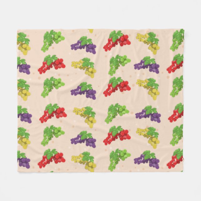Couverture Polaire Motif Raisin Coloré (Devant (Horizontal))