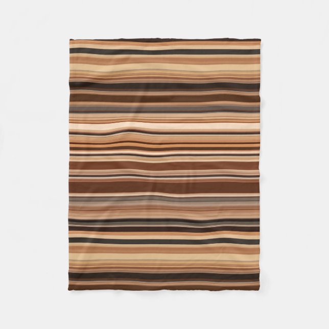 Couverture Polaire Motif rayé marron (Devant)