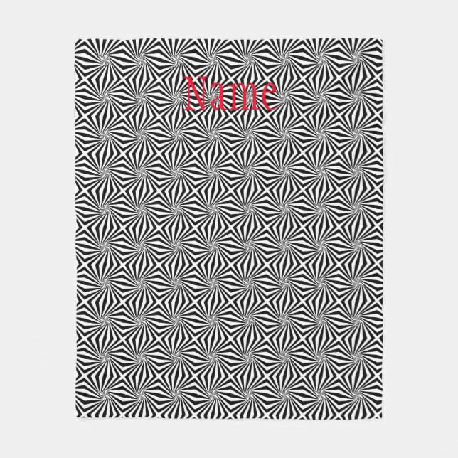 Couverture Polaire Motif rayonnant noir blanc Thunder_Cove (Devant)