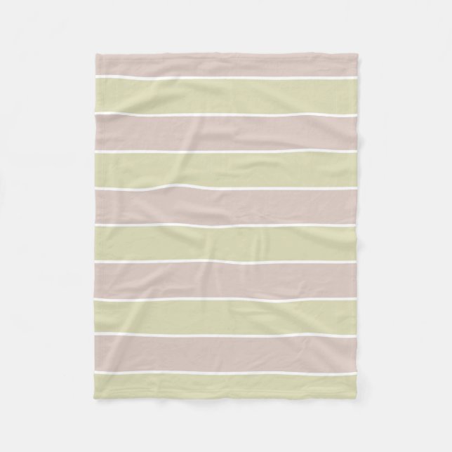 Couverture Polaire Motif rayures vert rose pastel moderne (Devant)