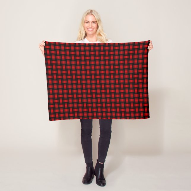 Couverture Polaire Motif Red Black Weaver (En situation)