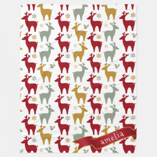 Couverture Polaire Motif Red Christmas Reindeer#12 ID1009