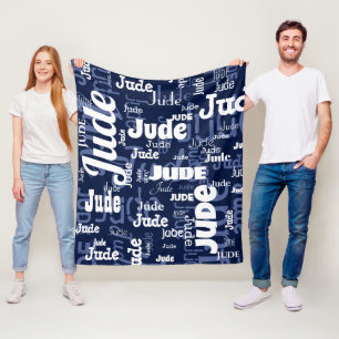 Couverture Polaire Motif répétitif de la Marine moderne Blue