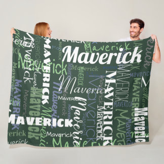 Couverture Polaire Motif répétitif moderne vert foncé