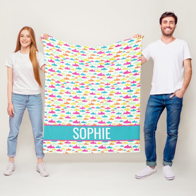 Couverture Polaire Motif requin (En situation)