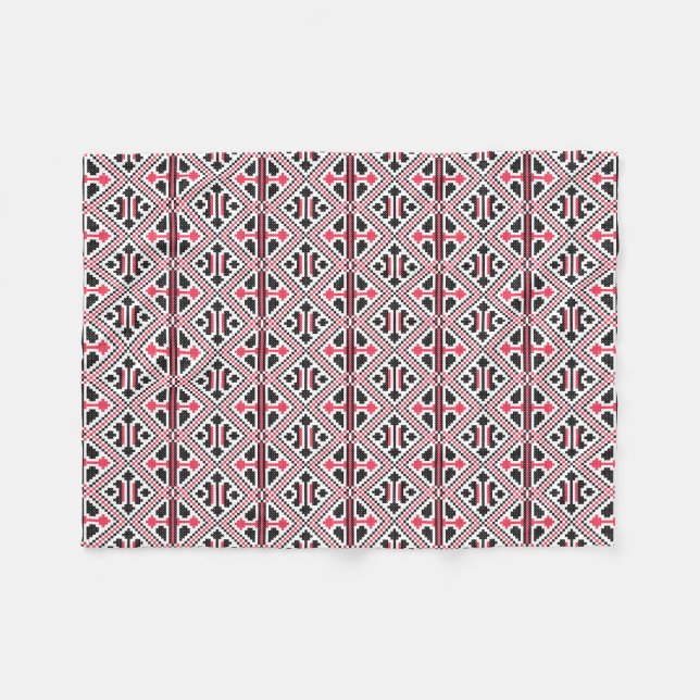 Couverture Polaire Motif rétro à point rouge et noir (Devant (Horizontal))