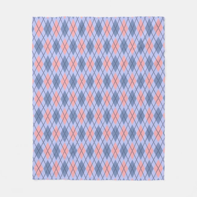 Couverture Polaire Motif rhombique rétro. (Devant)