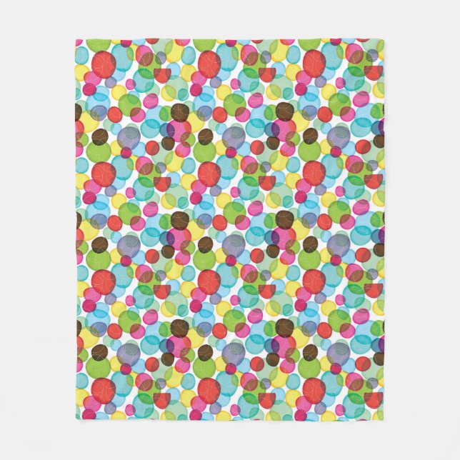 Couverture Polaire Motif rond 2 d'enfants de bulles (Devant)
