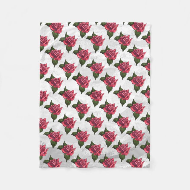 Couverture Polaire Motif rose (Devant)