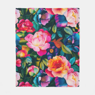 Couverture Polaire Motif rose chic et dynamique
